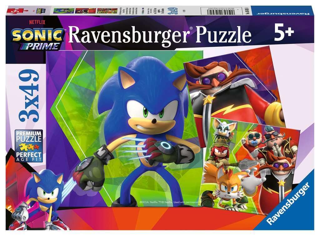 Amazon.com: Ravensburger Sonic Prime 3X 49 Piece Jigsaw Puzzles